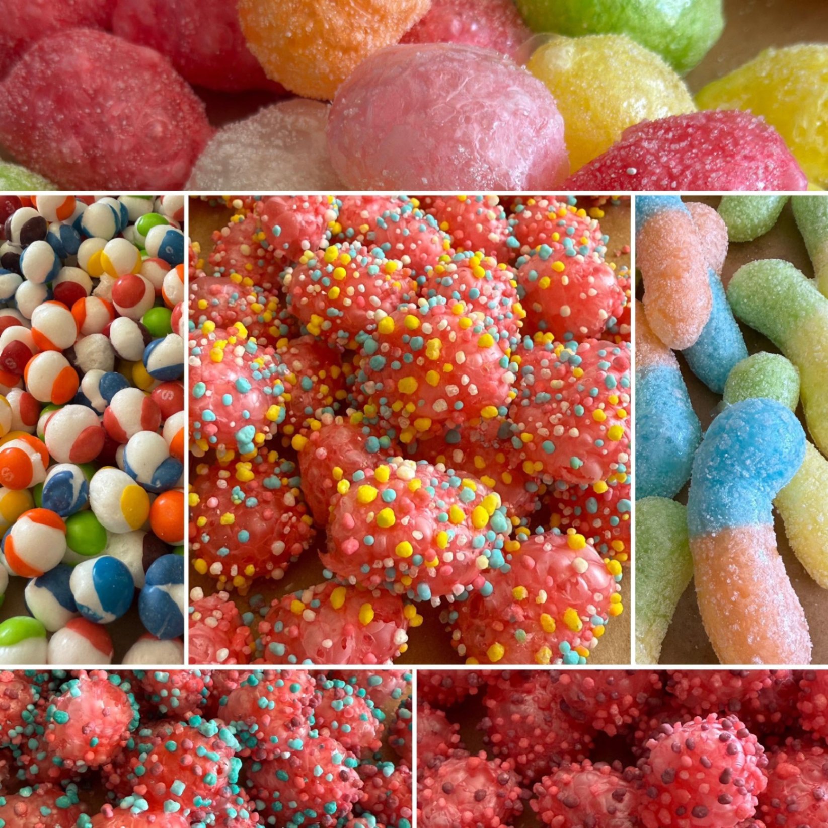 Freeze-dried sprinkle candy