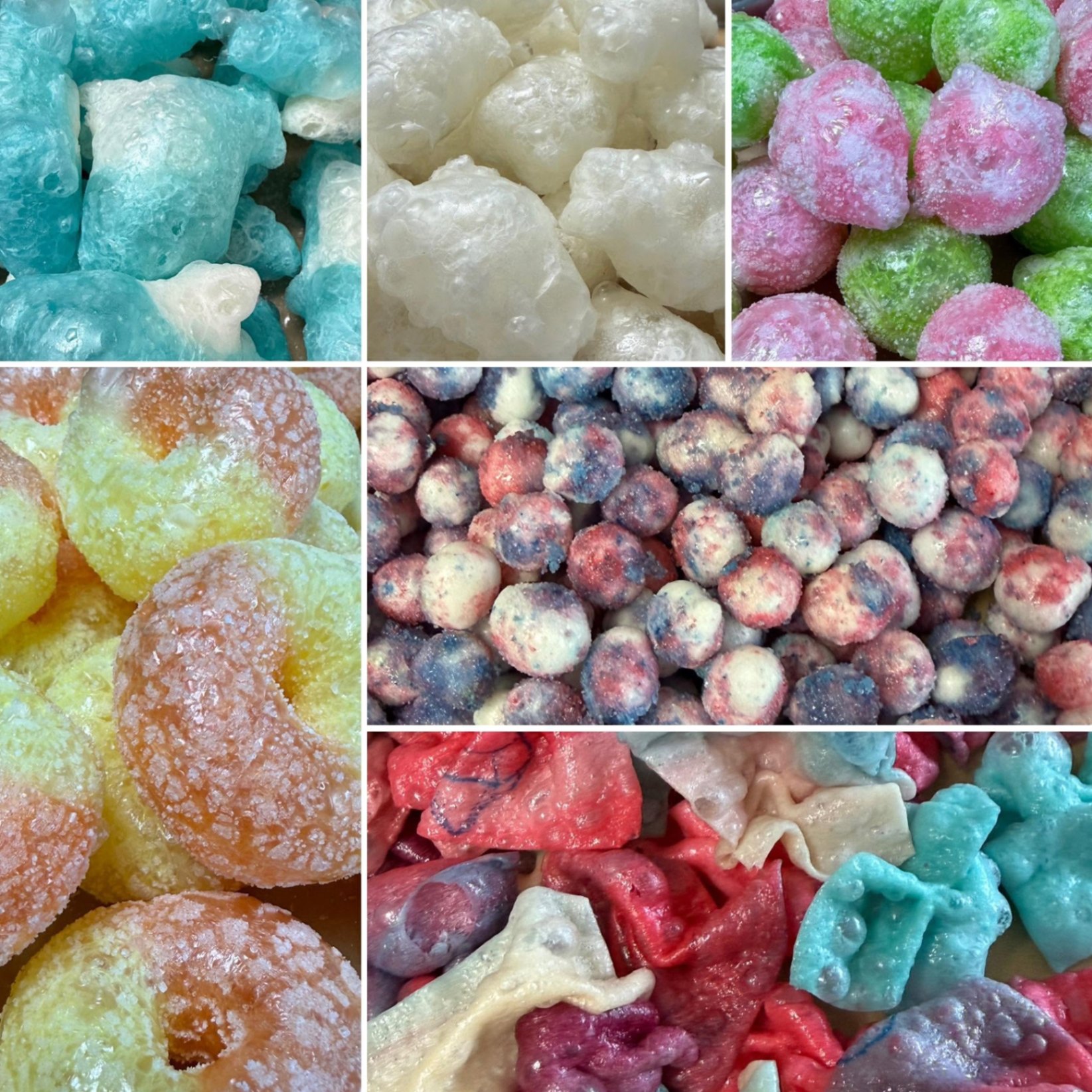 Assorted freeze-dried candy